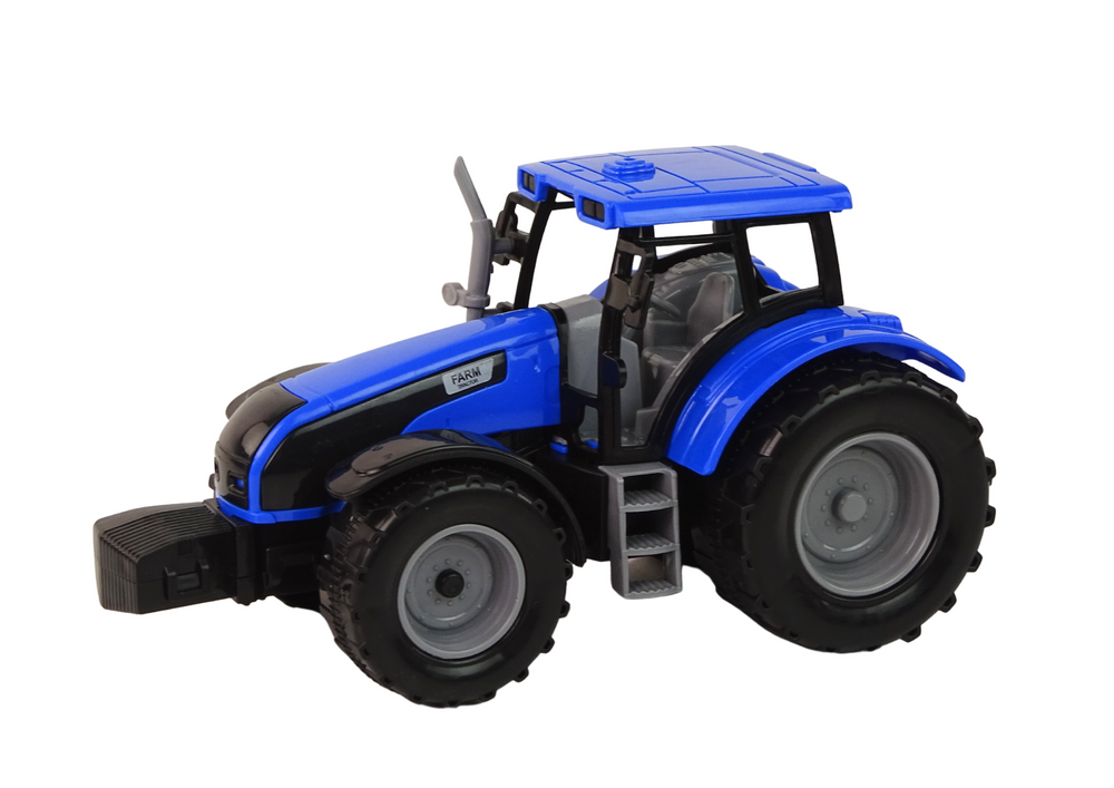 Traktor s přívěsem – zemědělské vozidlo farma | modrý
