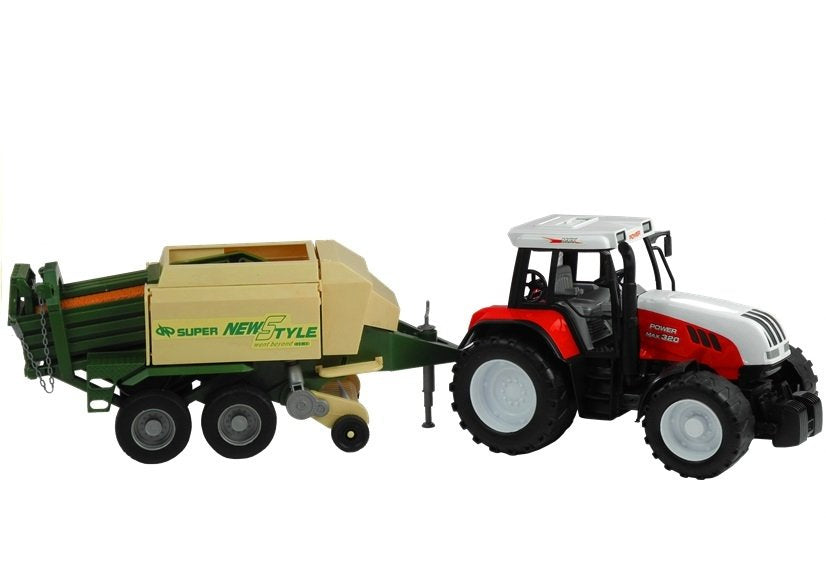 Traktor s přívěsem zemědělský stroj 65 cm zelený červený