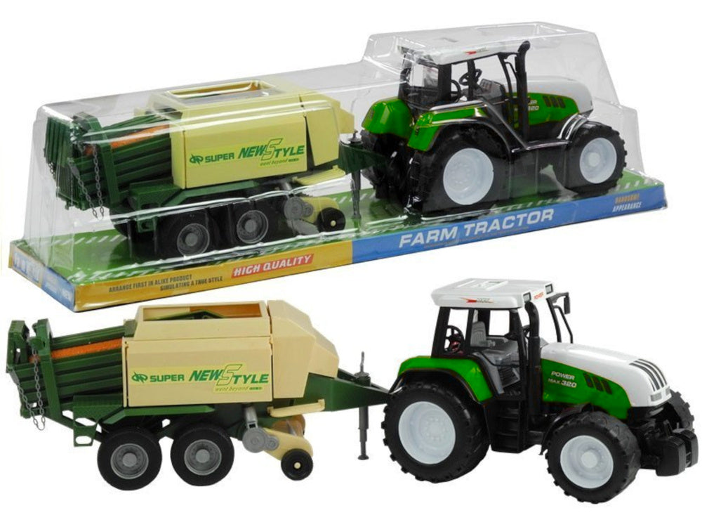 Traktor s přívěsem zemědělský stroj 65 cm zelený červený
