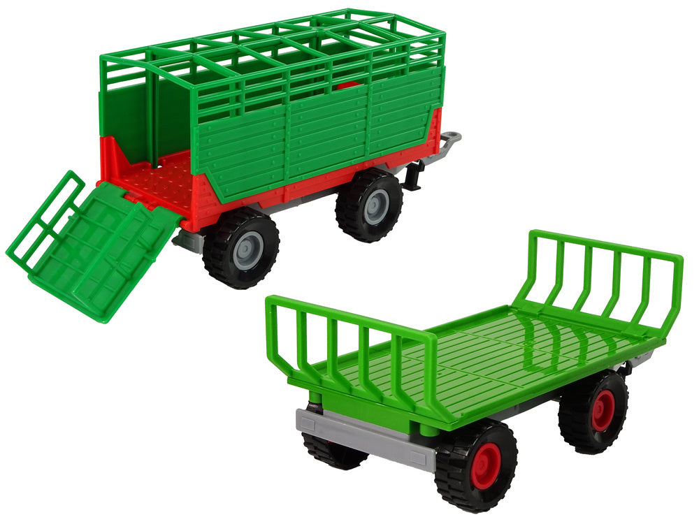 Traktor s přívěsy farmářský – se zvuky a pohybem | zelený
