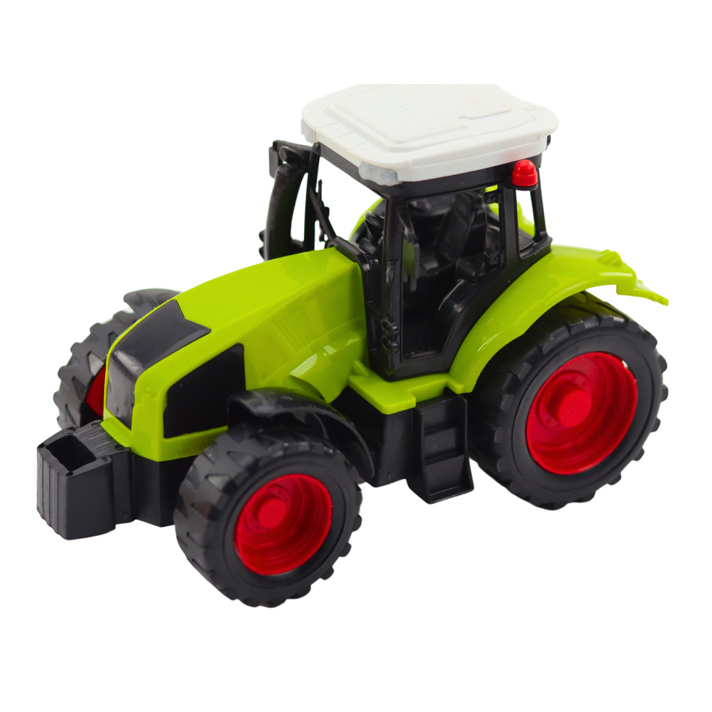 Traktor zemědělský s cisternou a shrabovačem sena zelený