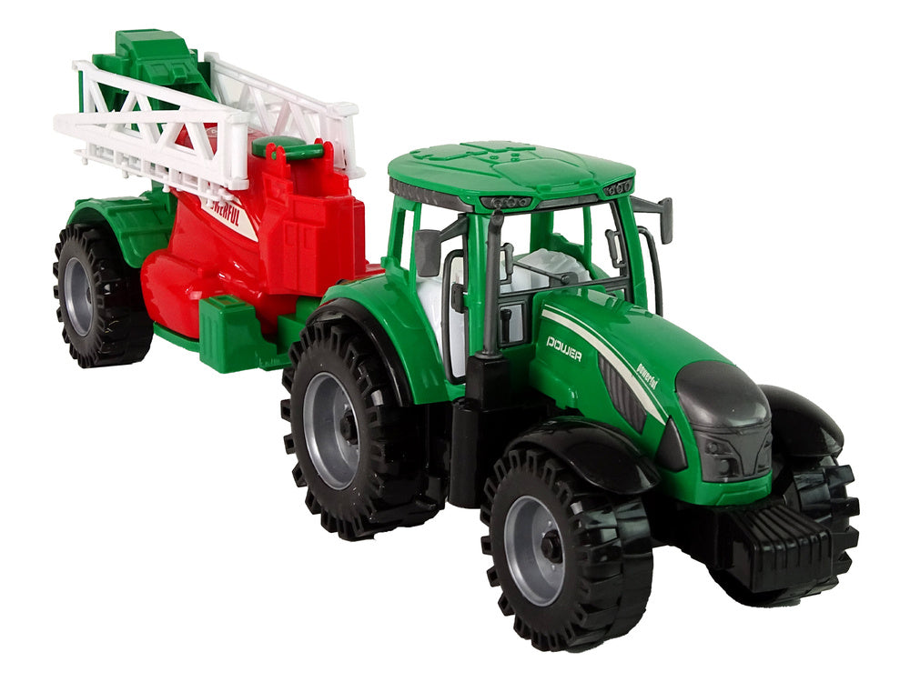 Traktor zemědělský s postřikovačem frikční pohon zelený