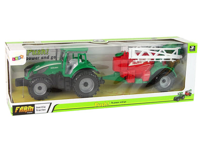 Traktor zemědělský s postřikovačem frikční pohon zelený