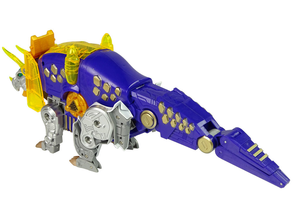 Transformovatelný dinosaurus pistole na šipky s terčem fialový