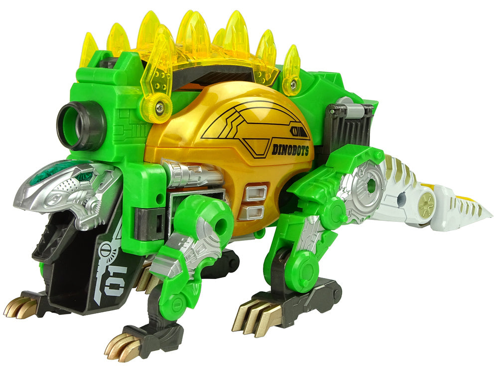 Transformovatelný dinosaurus pistole na šipky se štítem zelený
