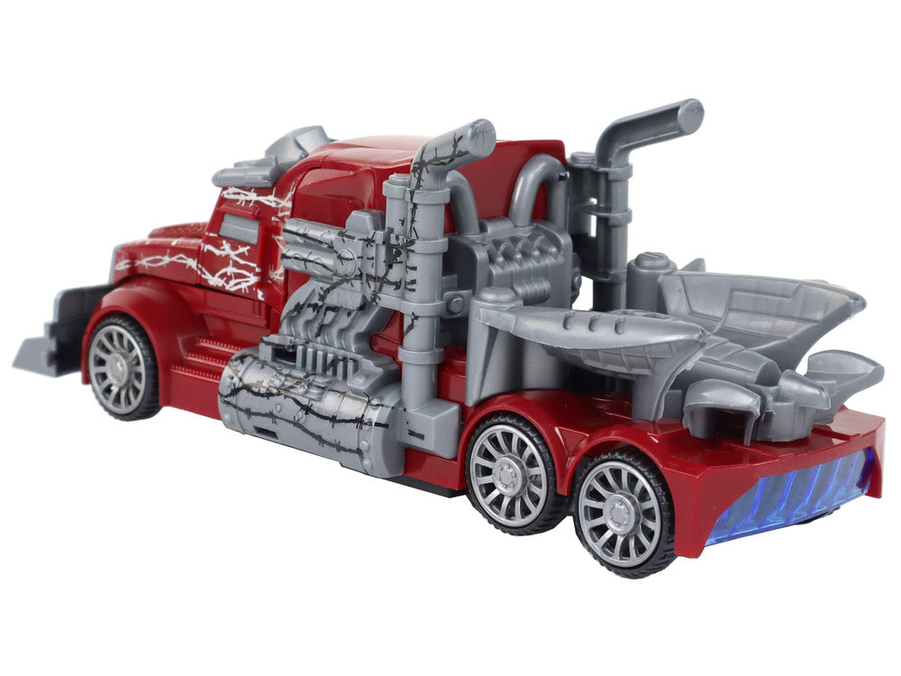Transformující nákladní auto robot 2v1 – se světly | červené