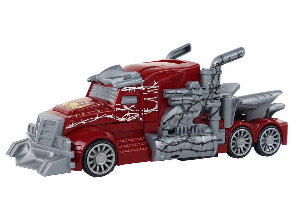 Transformující nákladní auto robot 2v1 – se světly | červené