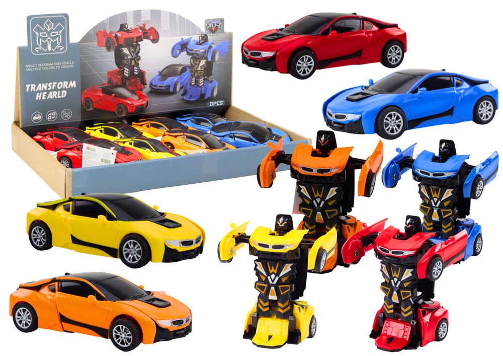 Transformující robot 2v1 auto s pohyblivými částmi 4 barvy