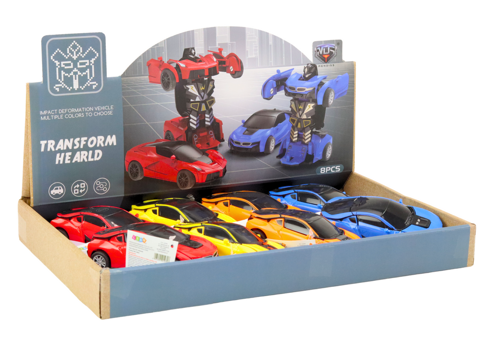 Transformující robot 2v1 auto s pohyblivými částmi 4 barvy