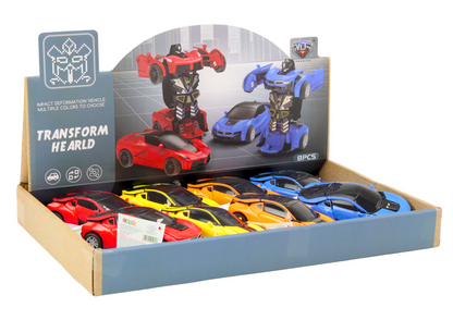Transformující robot 2v1 auto s pohyblivými částmi 4 barvy