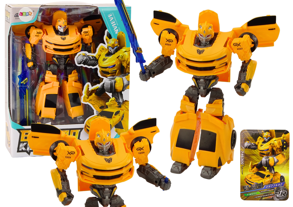 Transformující robot 2v1 sportovní auto s transformací žlutý