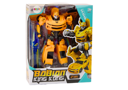Transformující robot 2v1 sportovní auto s transformací žlutý
