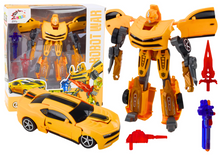 Transformující robot auto 2v1 sportovní žluté s příslušenstvím