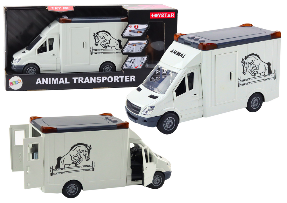 Transporter koní s otvíracími dveřmi světlo zvuk bílý