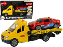Transportní auto laweta s rampou a autíčkem se zvuky a světly žluté