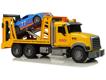 Transportní auto laweta s rampou a zvuky žluté
