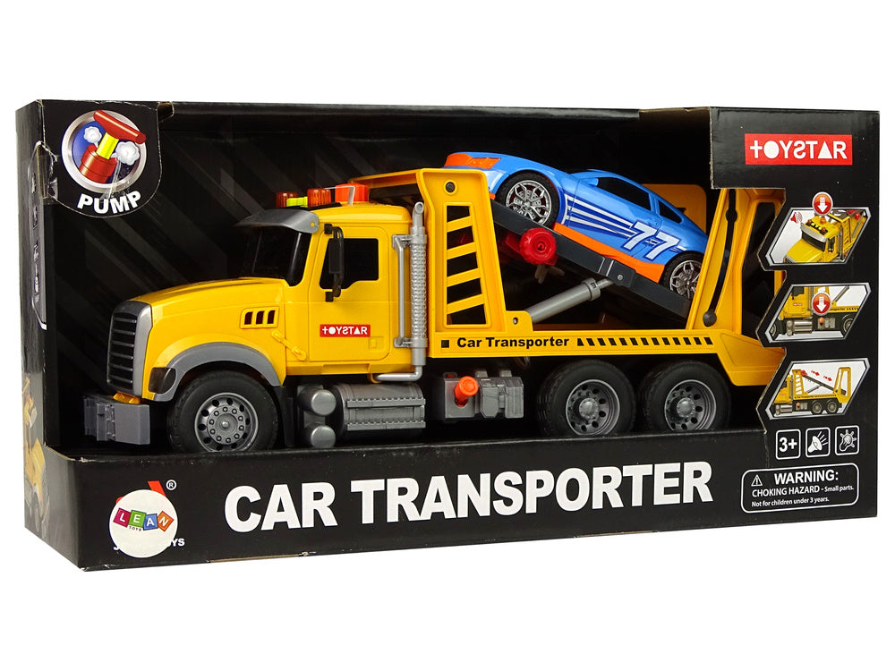 Transportní auto laweta s rampou a zvuky žluté