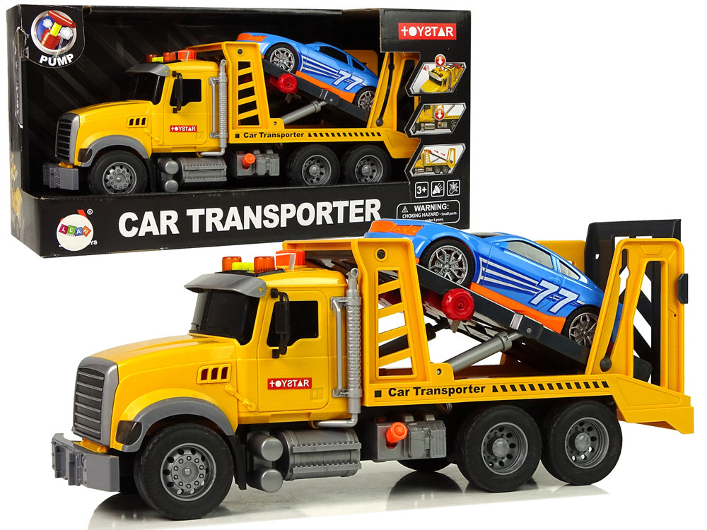 Transportní auto laweta s rampou a zvuky žluté