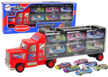Transportní kamion s 6 závodními autíčky – plastový set