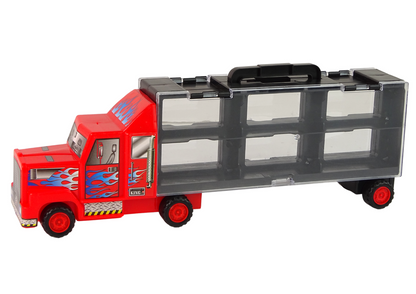 Transportní kamion s 6 závodními autíčky – plastový set