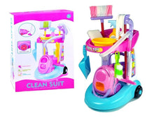 Úklidový set na vozíku s vysavačem pro děti – 60 cm