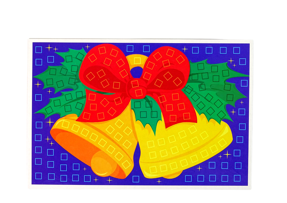 Vánoční mozaika zvoneček kreativní sada s barevnými čtverečky
