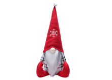 Vánoční skřítek s červenou čepicí a zvonečkem 32cm