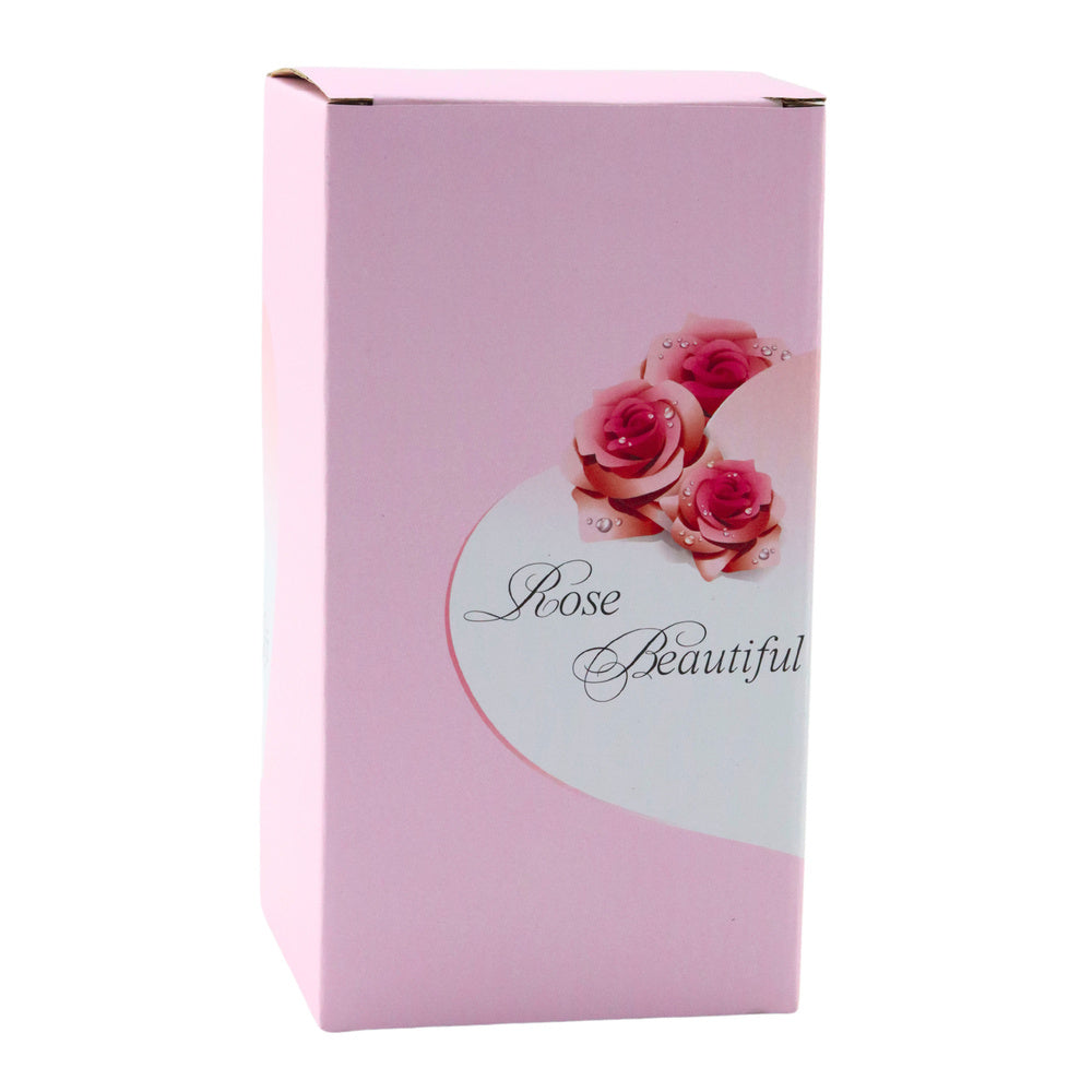 Věčná růže ve skleněné kopuli s LED osvětlením červená 21x11cm