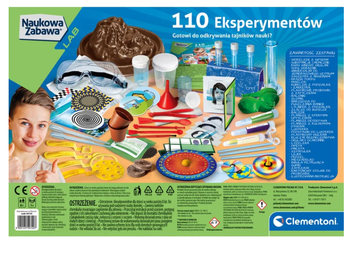 Vědecká sada 110 experimentů v polštině – Clementoni
