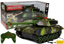 Velký tank na dálkové ovládání 2.4GHz se světly a zvuky zelený
