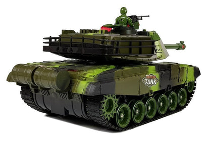Velký tank na dálkové ovládání 2.4GHz se světly a zvuky zelený