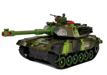 Velký tank na dálkové ovládání 2.4GHz se světly a zvuky zelený