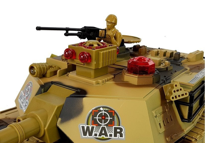 Velký tank na dálkové ovládání 2.4GHz se světly a zvuky žlutý