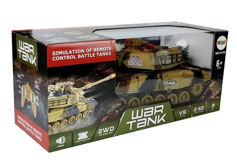 Velký tank na dálkové ovládání 2.4GHz se světly a zvuky žlutý