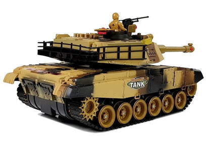 Velký tank na dálkové ovládání 2.4GHz se světly a zvuky žlutý
