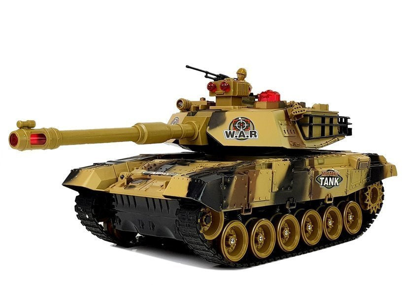 Velký tank na dálkové ovládání 2.4GHz se světly a zvuky žlutý