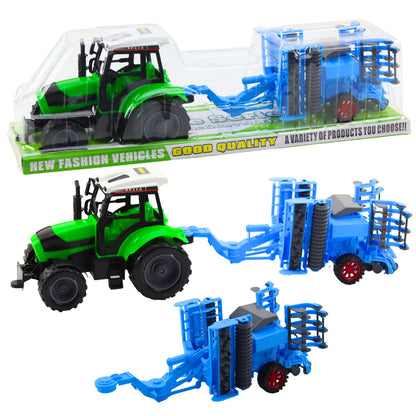 Velký zemědělský traktor s talířovou bránou – pohyblivé prvky