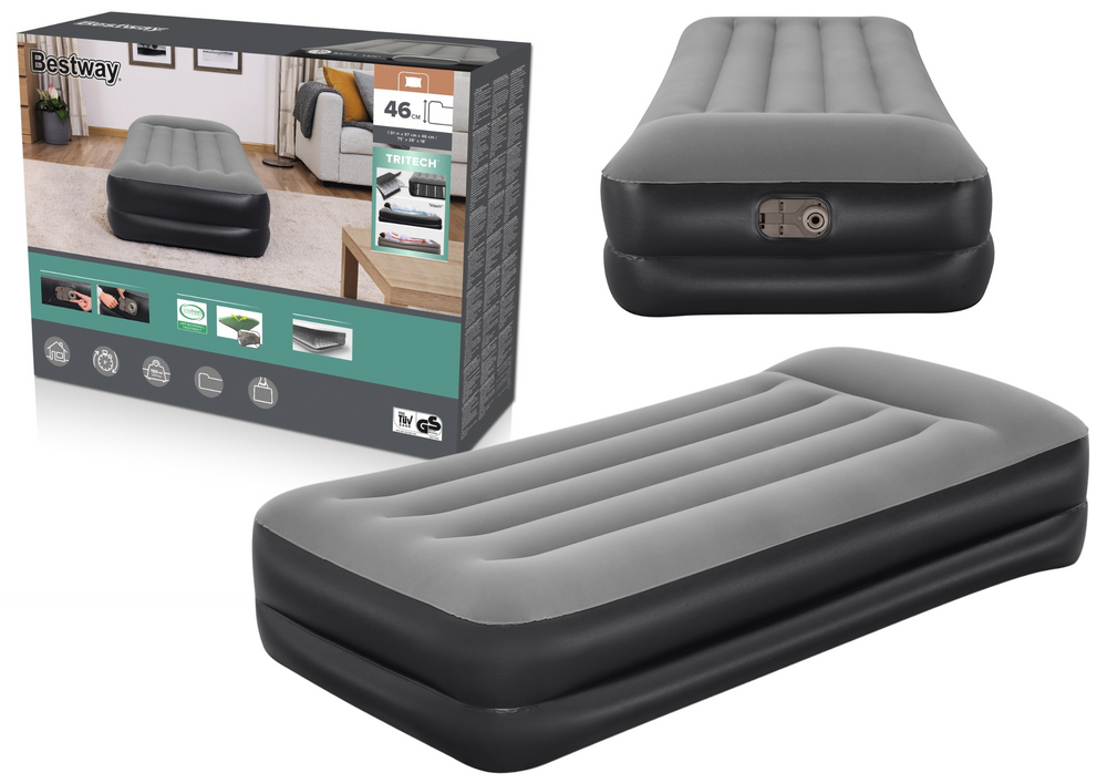 Velurový nafukovací matrace s elektrickou pumpou 191×97×46 cm – Bestway