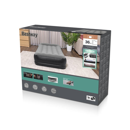 Velurový nafukovací matrace s elektrickou pumpou 191×97×46 cm – Bestway