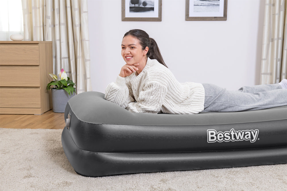 Velurový nafukovací matrace s elektrickou pumpou 191×97×46 cm – Bestway