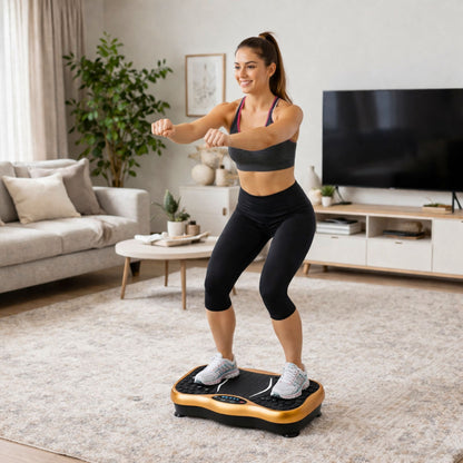 Vibrační fitness platforma s Bluetooth reproduktory pro cvičení