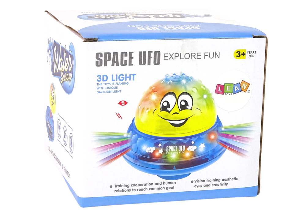 Vodní míček UFO s LED diodami – s hudbou | růžový