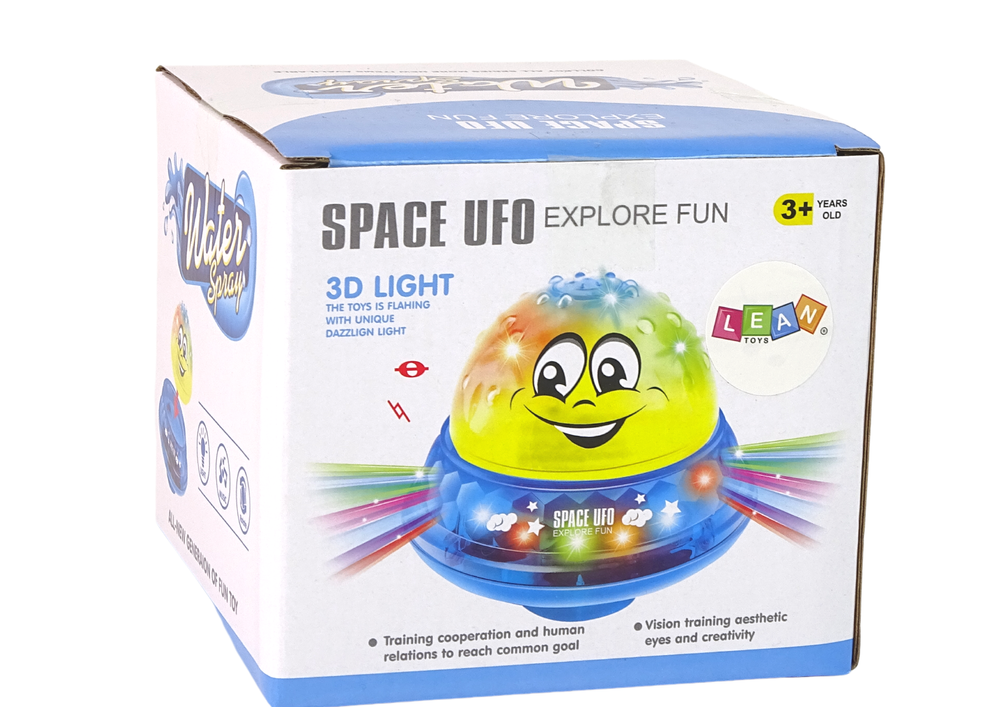 Vodní míček UFO s LED diodami – s hudbou | žlutý