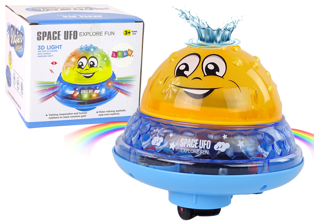 Vodní míček UFO s LED diodami – s hudbou | žlutý