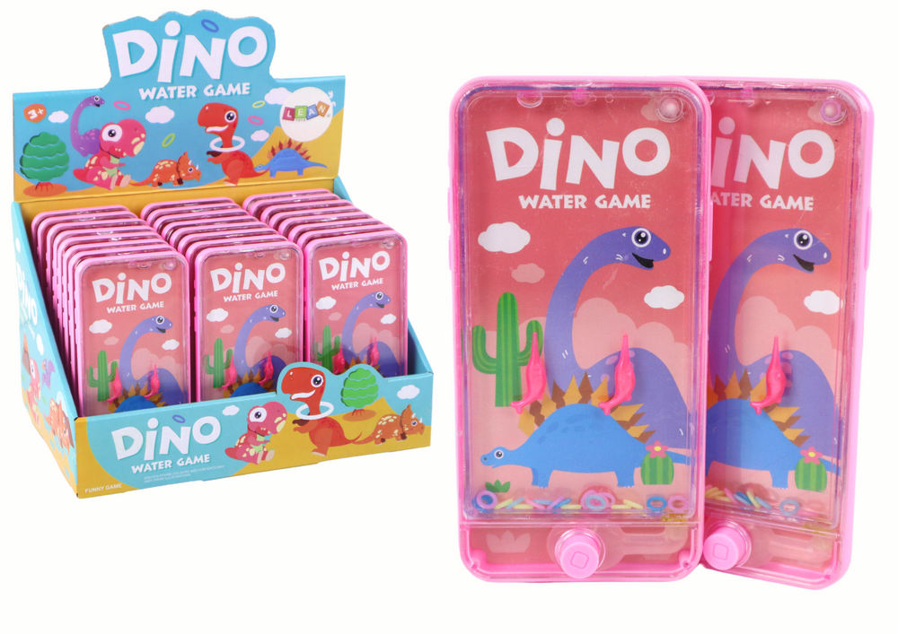 Vodní obratnostní hra telefon s dinosaurem – růžová