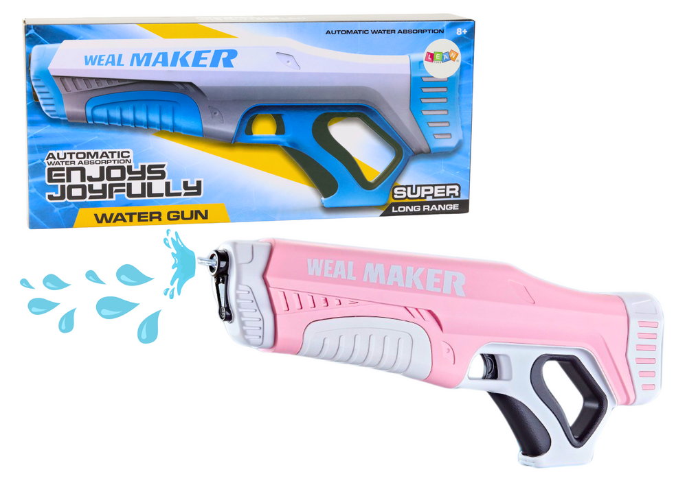 Vodní pistole automatická s akumulátorem 350 ml růžová