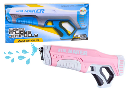 Vodní pistole automatická s akumulátorem 350 ml růžová