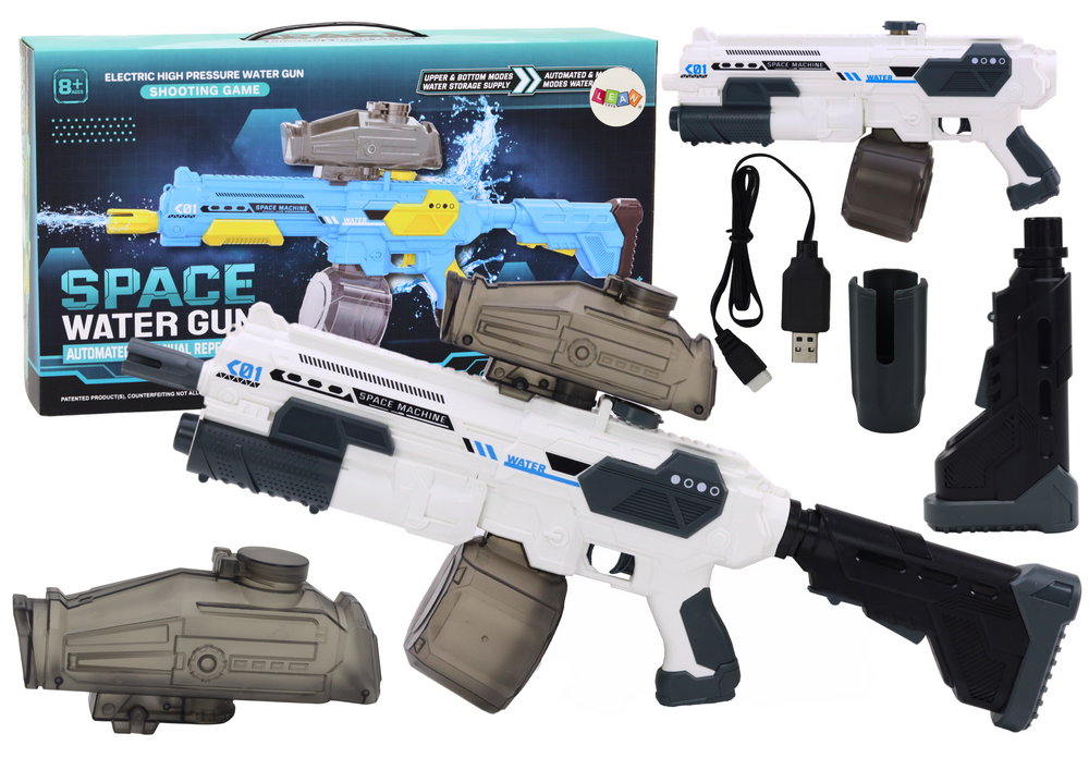 Vodní pistole M416 automatická akumulátorová – bílá