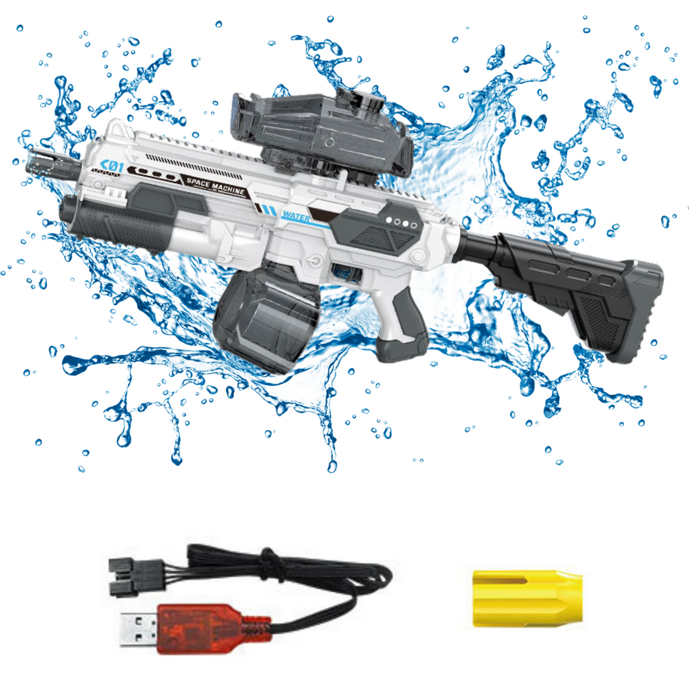 Vodní puška M16 elektrická – s akumulátorem 1350ml | bílá