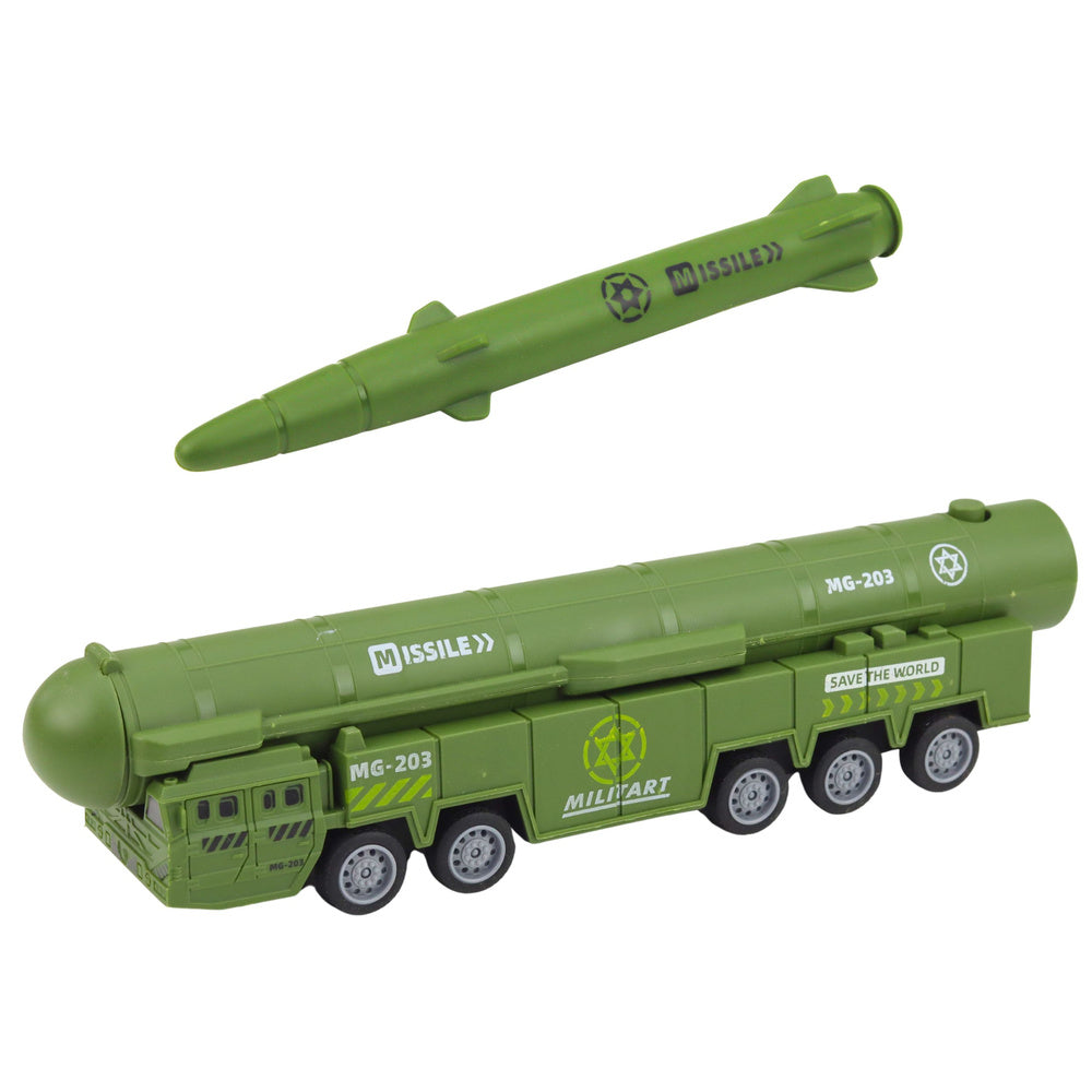 Vojenská sada kamion s letadly a motorovou raketovou vypalovačkou